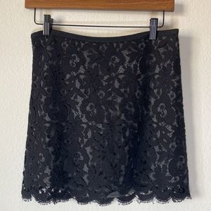 Theory Black Lace Silk Lined Skirt Size 4